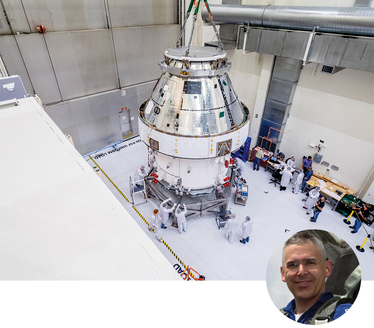 Lee Morin portrait and a look at the Orion spacecraft