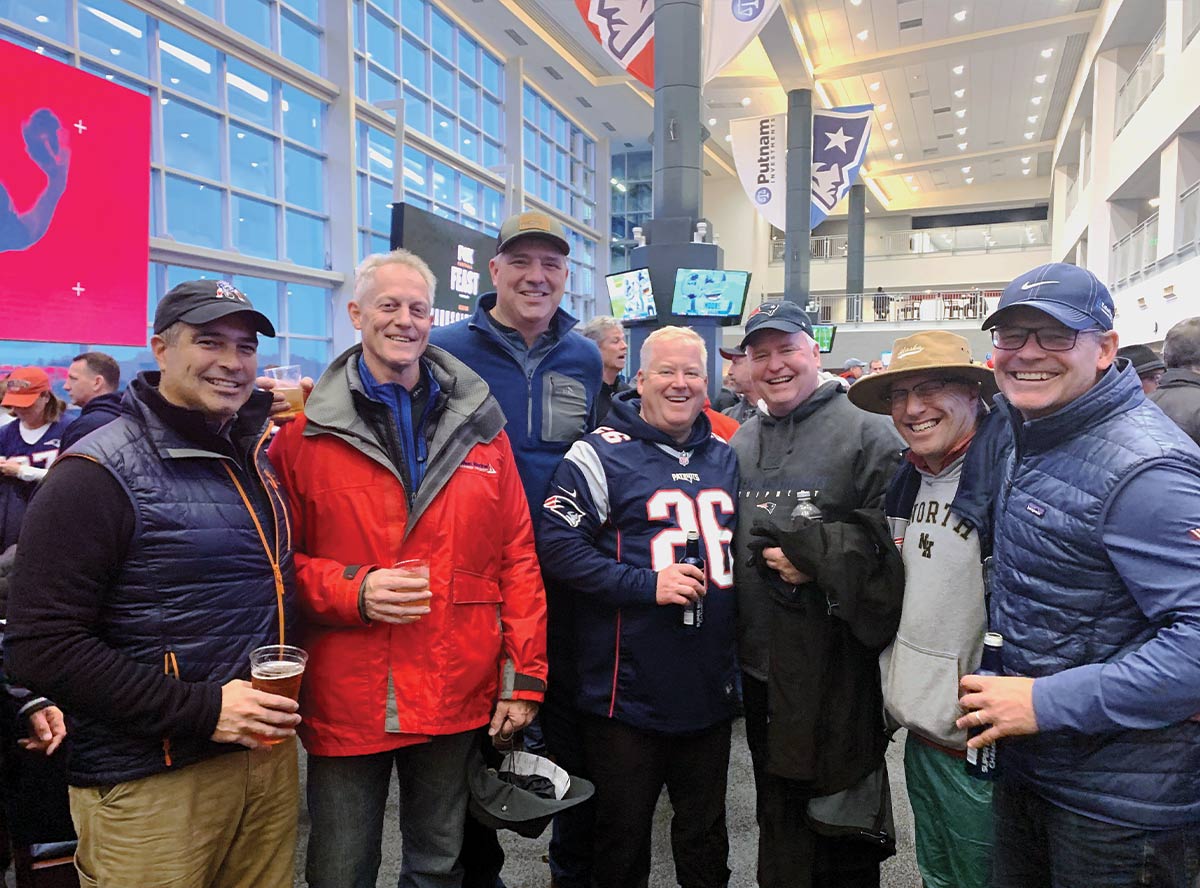 Met up of classmates for a Pats game at Gillette Stadium