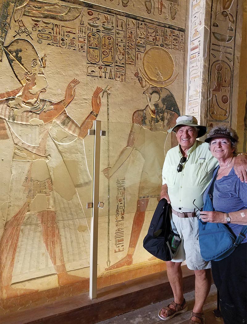 Richard “Mike” Mikszenas ’60 with his wife in Egypt