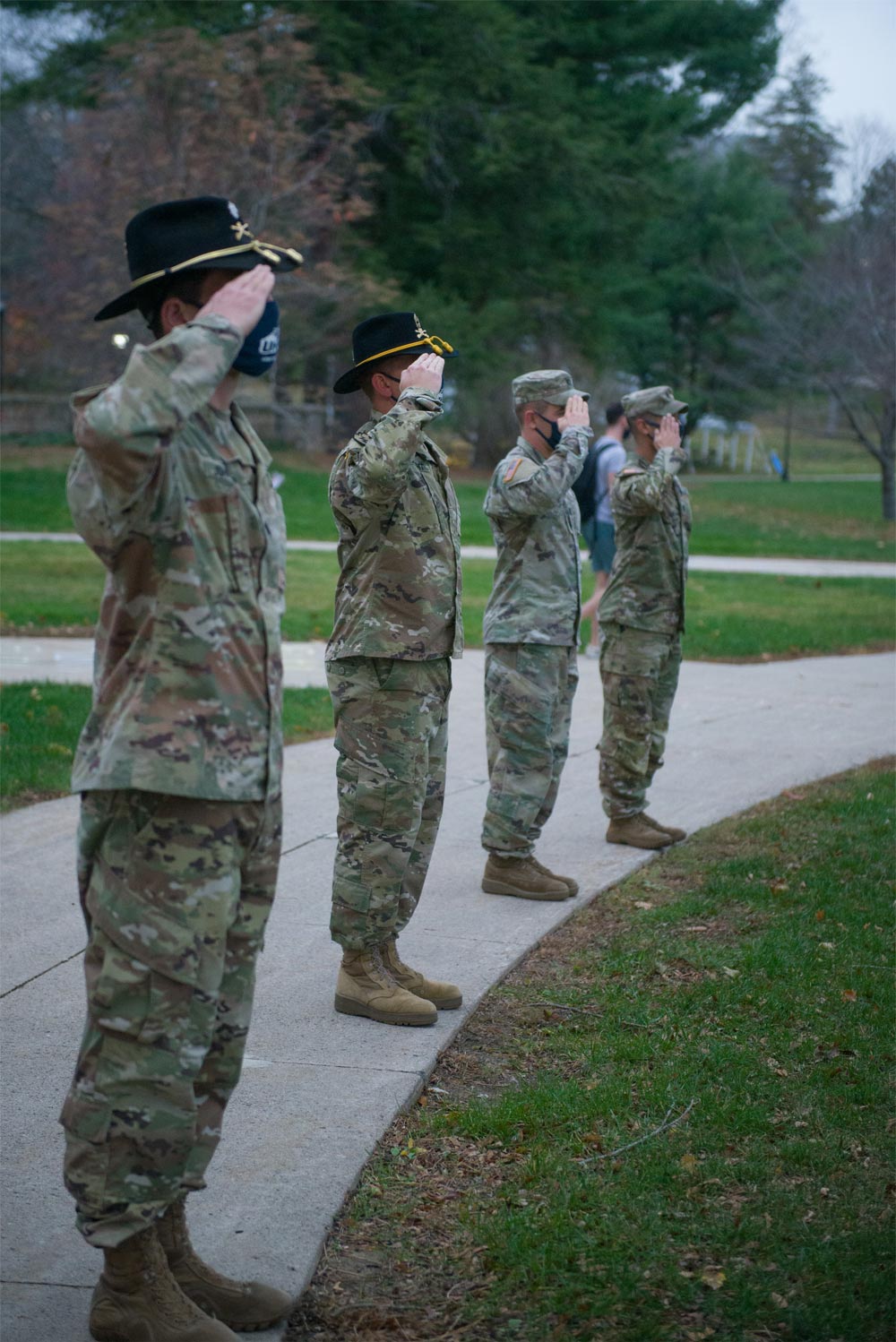 ROTC members in salute