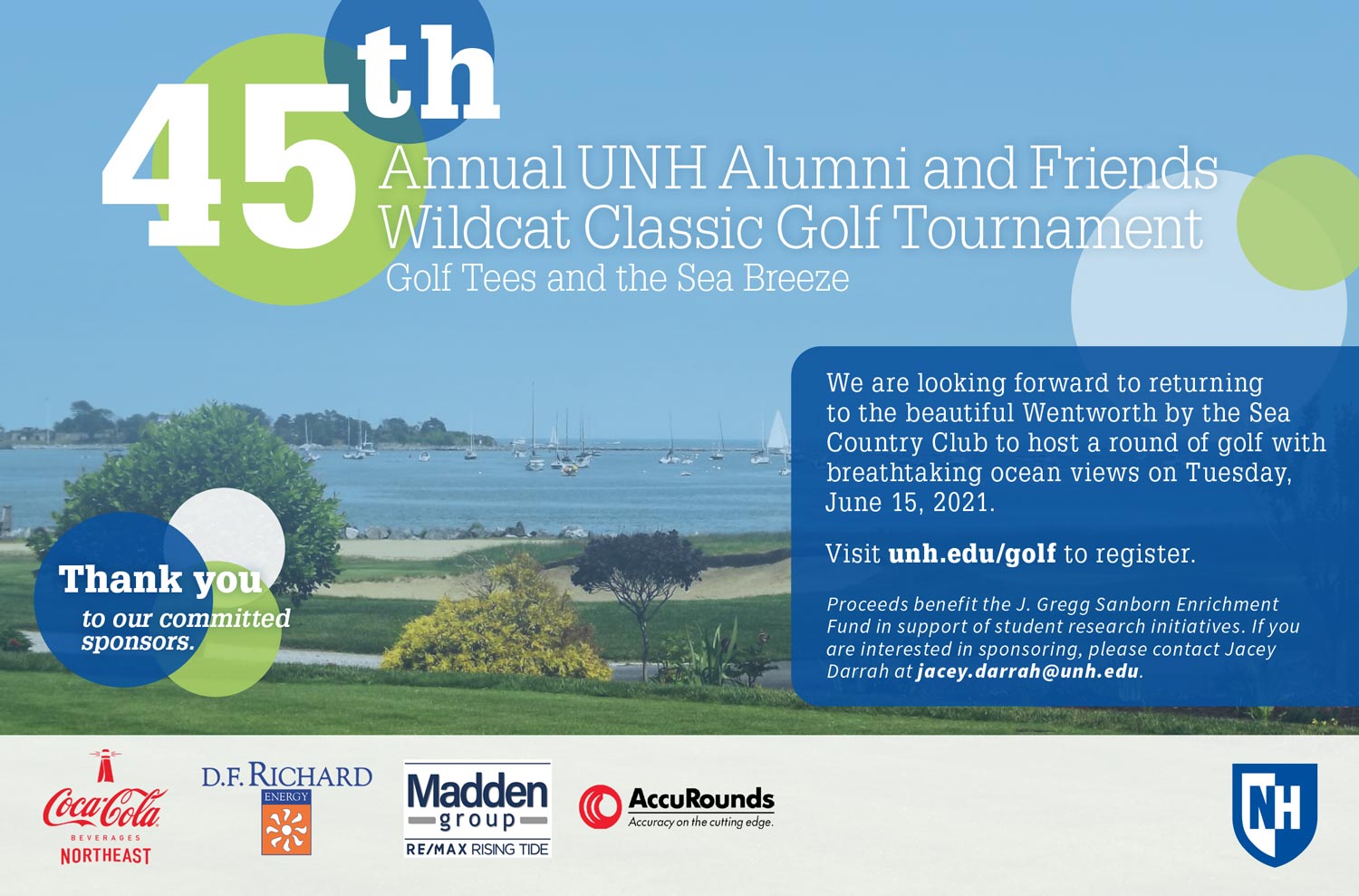 45th Annual UNH Alumni and Friends Wildcat Classics Golf Tournament Advertisement 
