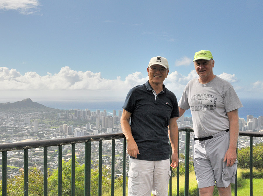 Richard Jackson in Hawaii with friend Seiji Ono