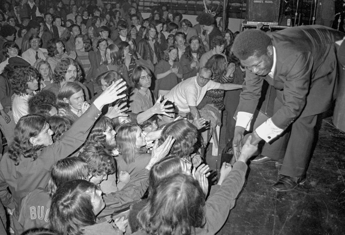 B.B. King interacting with his fans at his performance