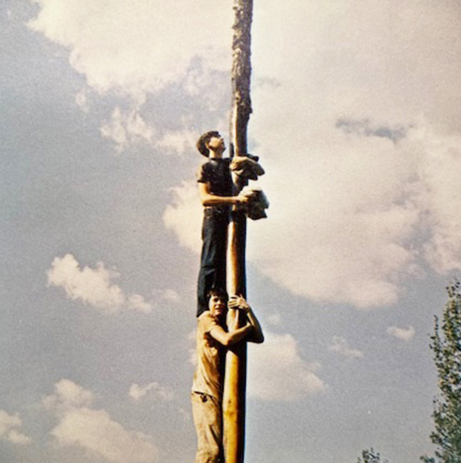 The Greased Pole Climb was a tradition at the beginning of the year