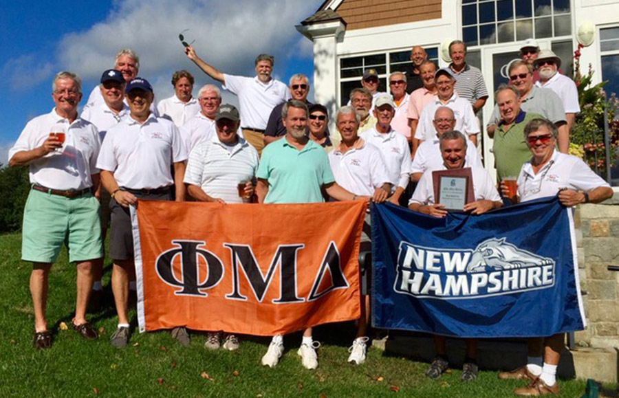Brothers of Phi Mu Delta fraternity
