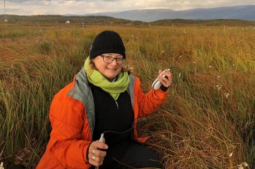 Ruth Varner in a field