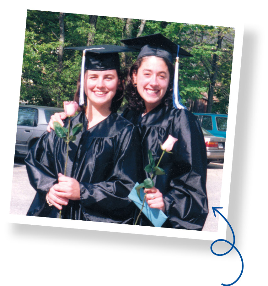Three years as roommates,  a lifetime as friends, here I am with Erica (Fricklas) Freve ’97 (right). I had no idea on this day of our own  Commencement that I’d be back home at UNH some 25 years later.