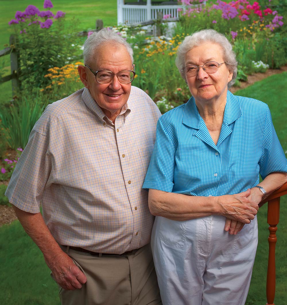 John and Carol Hubbard in garden