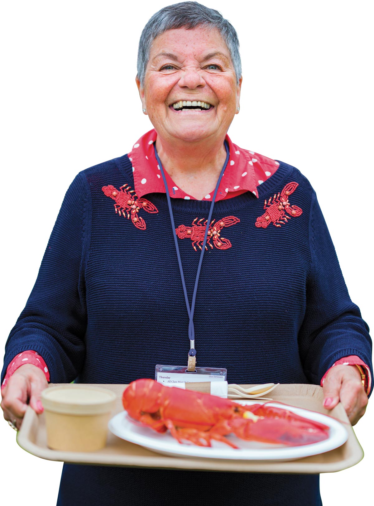Lisa (Wegener) Donovan ’67 was all smiles at the Lobster Bake during Reunion Weekend. See more photos and coverage of Reunion