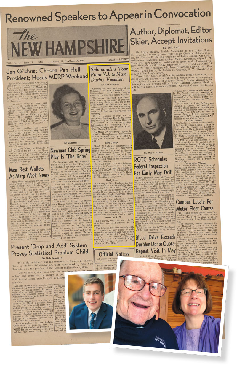 older newspaper with a yellow box around a specific section