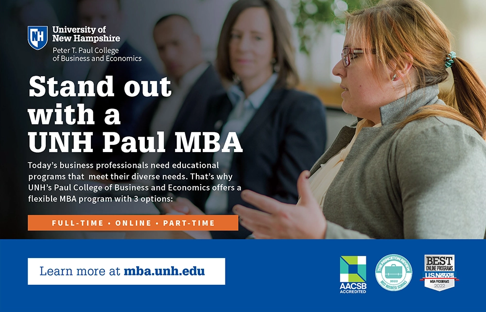UNH Paul College of Business and Economics Advertisement