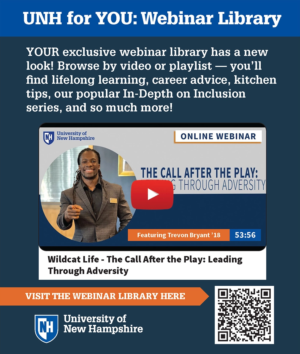 UNH Webinar Library Advertisement
