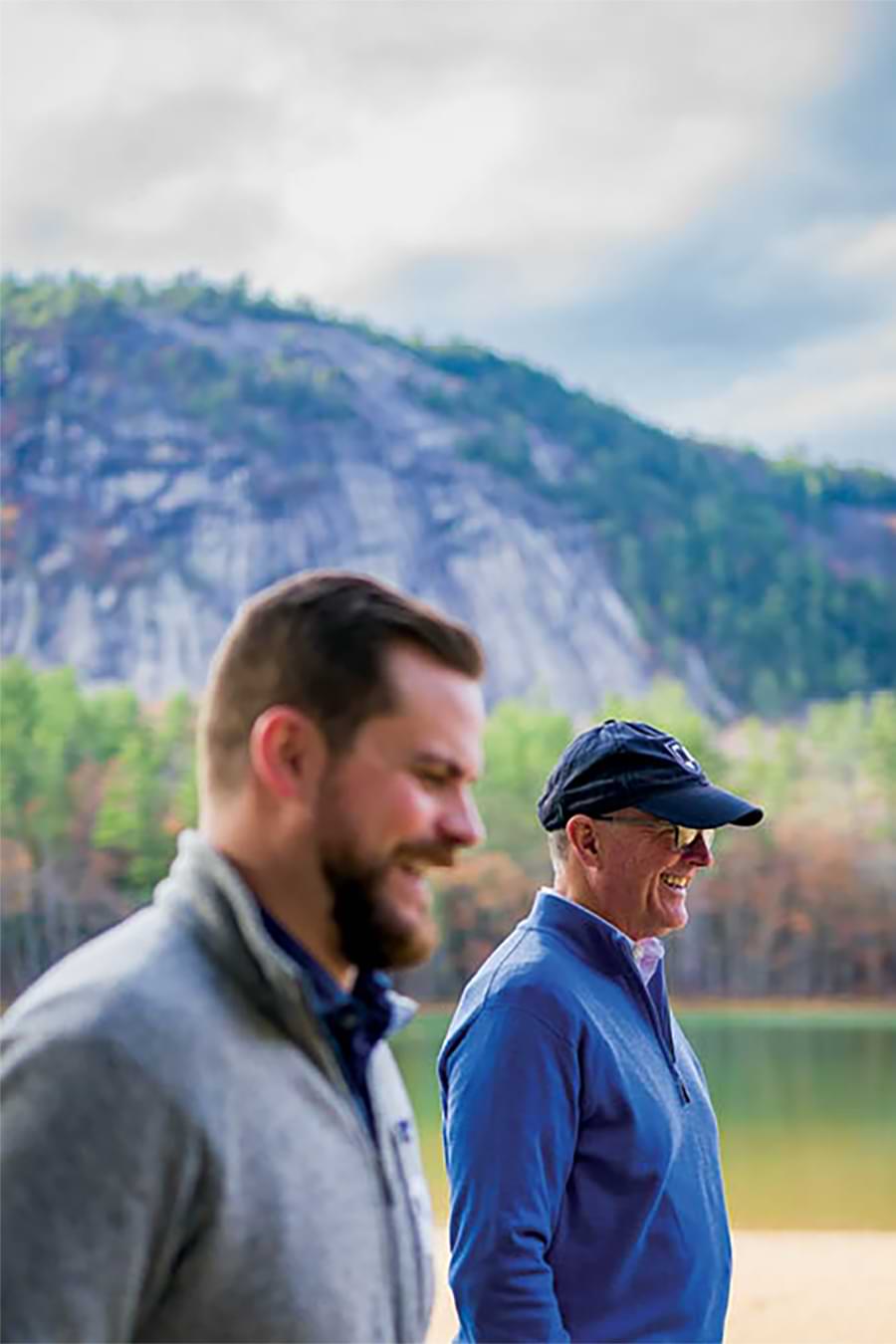 President Jim Dean and Michael Ferguson, UNH assistant professor of recreation management and policy, talk tourism and recreation.