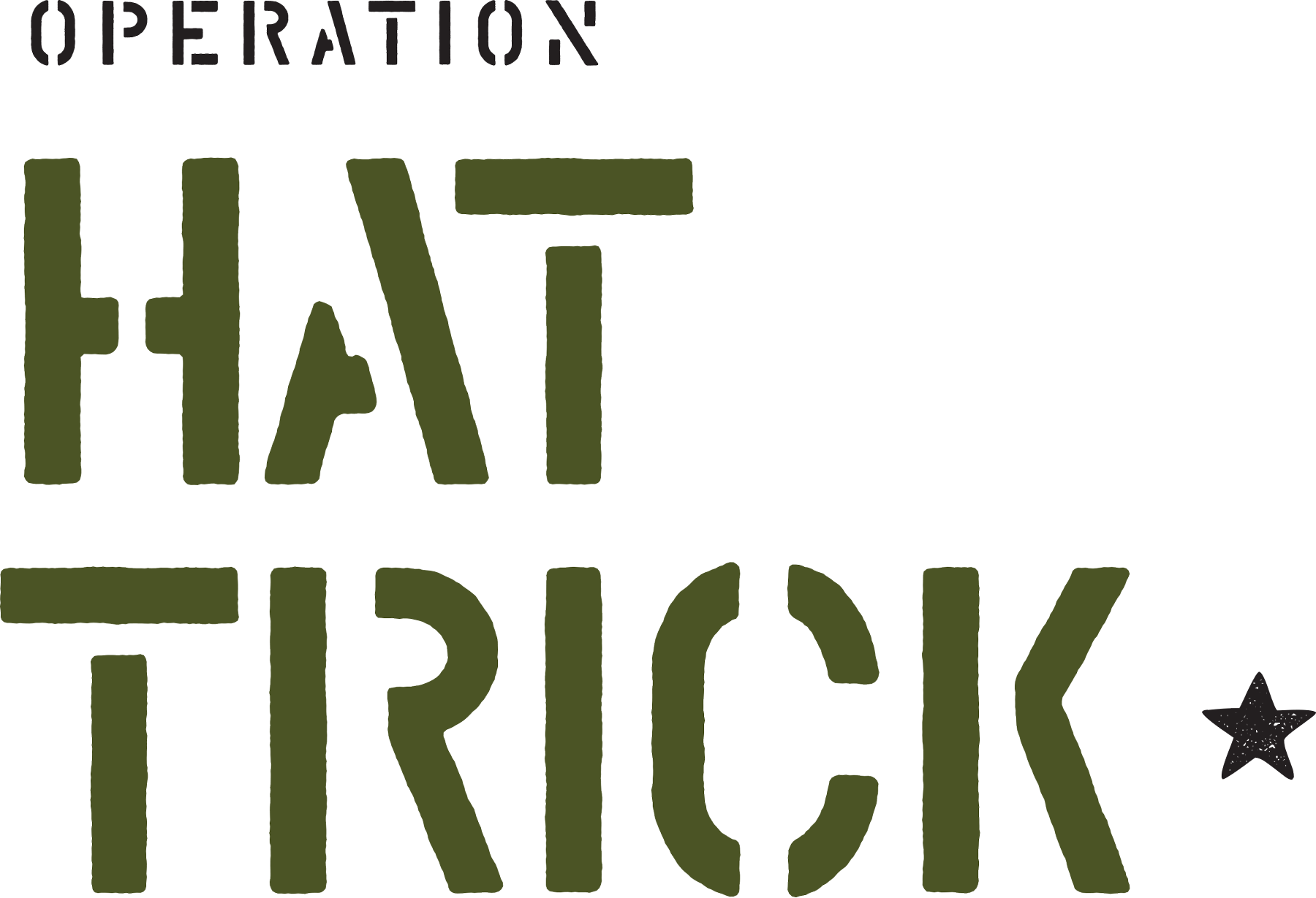 Operation Hat Trick typographic title
