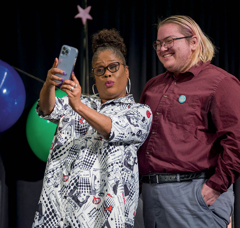 two people taking a selfie