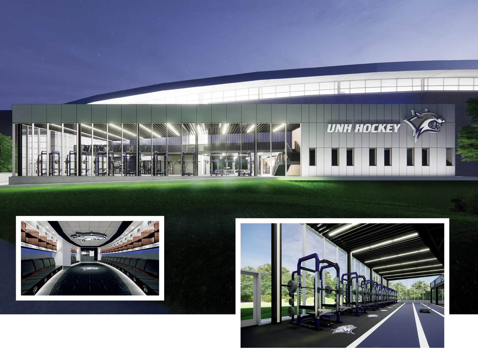Digital renderings of the UNH Hockey Renovations Project