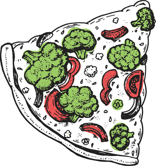 digital illustration of a slice of pizza