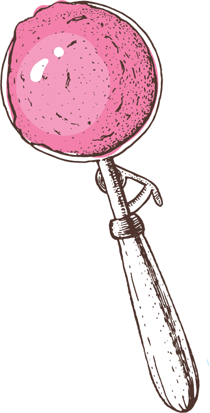 digital illustration of an ice cream scoop