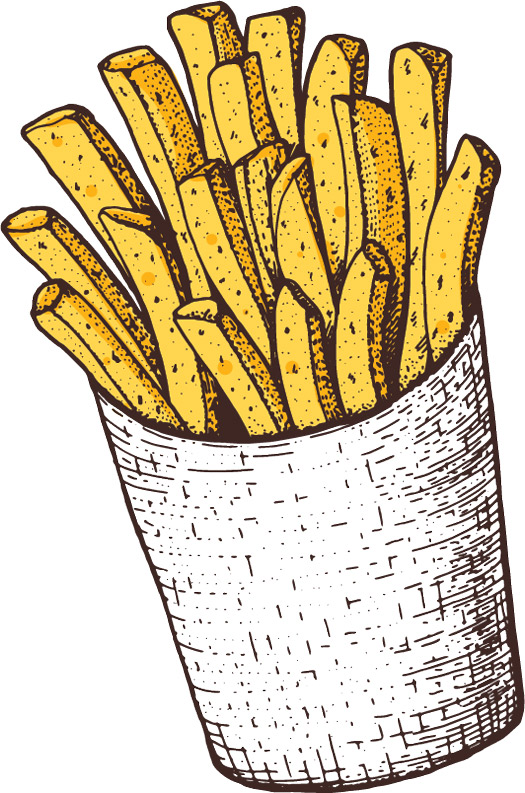 digital illustration of a side of french fries