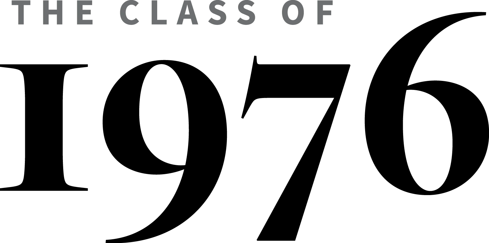 Bold graphic text reading “THE CLASS OF 1976” 