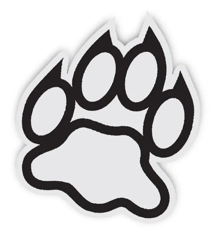 Halftone UNH Wildcat paw-print illustration.